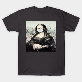 Even Mona Lisa Wears a Mask T-Shirt